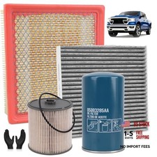 4PCS Filter Kit for 6.7L Cummins Diesel Compatible Fuel 1 / Air / Oil / Cabin