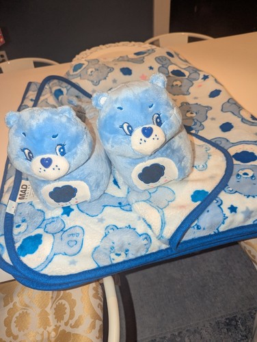 Care Bears Grumpy Bear Adult Slippers 3d Plush 90s Vintage-Style Never Been Worn