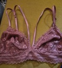 LOT 2 Victorias Secret Sexy Lace Bralette Strappy Halter Navy Keyhole Medium — photo 2