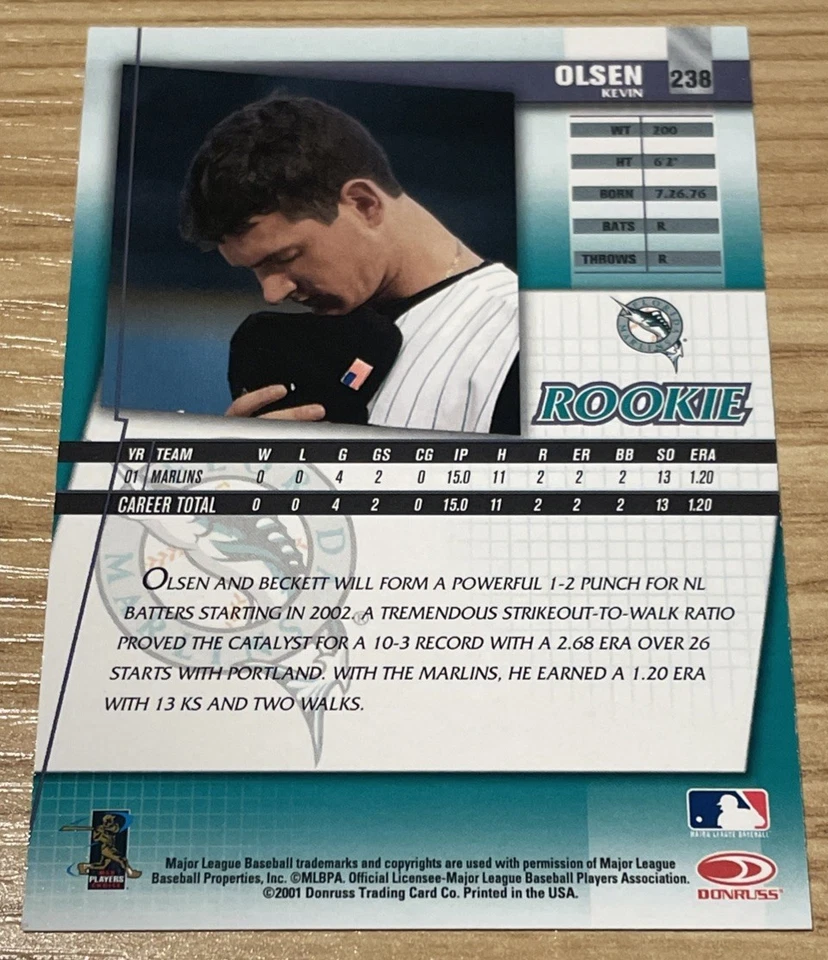 2002 Donruss Fan Club Rookie Rookie Auto Kevin Olsen #238 Auto - Image 2 of 2