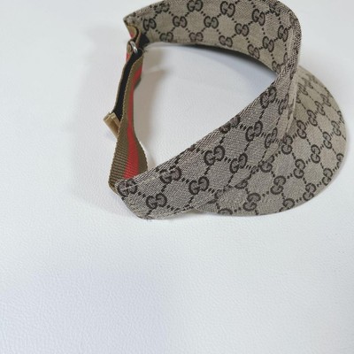 Gucci Sun Visor Hat Cap GG Canvas Beige Brown Women  display picture 1
