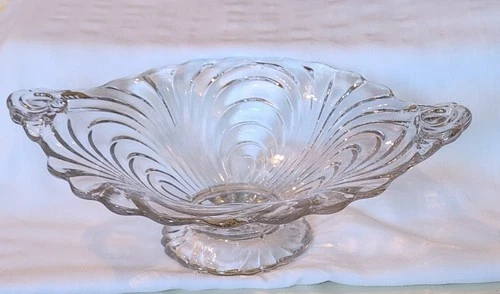 EAPG Depression Glass CAPRICE by Cambridge, Clear Crystal 7" Footed Bowl