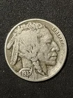 1937 Buffalo Nickel United States Five Cent Coin