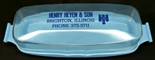 Mid Century Modern Advertisement Butter Dish Henry Heyen Brighton Illinois 1960s