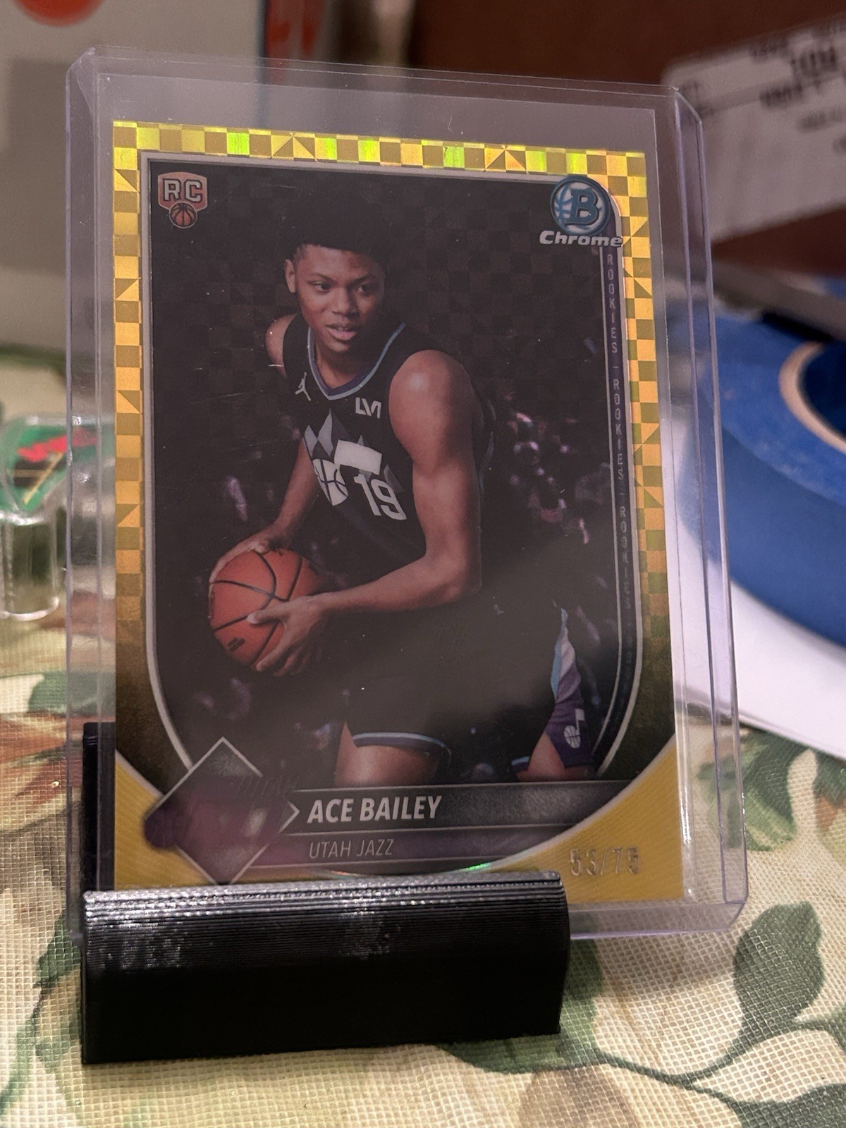 Topps 2025-26 Bowman Chrome Ace Bailey Utah Jazz RC Gold #BCV-5 /75