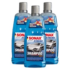 SONAX 3x 1 Liter XTREME Shampoo Konzentrat 2 in1 Autoshampoo ohne Abledern