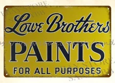 LOWE BROTHERS PAINTS metal tin sign modern outdoor wall art