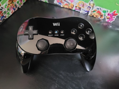 Official Nintendo Wii Black Classic Pro Controller OEM Tested Wii U RVL-005 WC32 - Picture 3 of 3