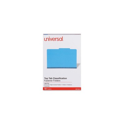 Universal 10211 Pressboard Classification Folders - Legal, Cobalt BL (10/BX) New