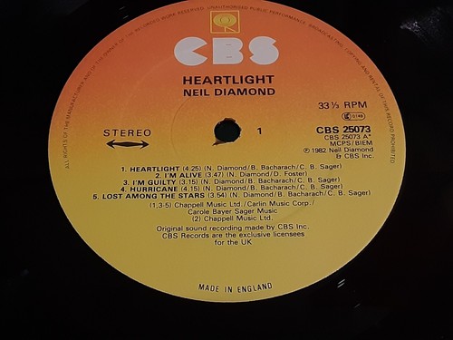 NEIL DIAMOND Heartlight 12" Vinyl LP CBS Records 25073 Ex Ex - Picture 5 of 11