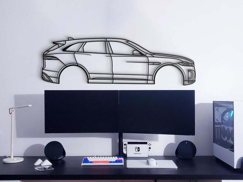 Wall Art Home Decor 3D Acrylic Metal Car Auto Poster USA Silhouette 2017 F-Pace