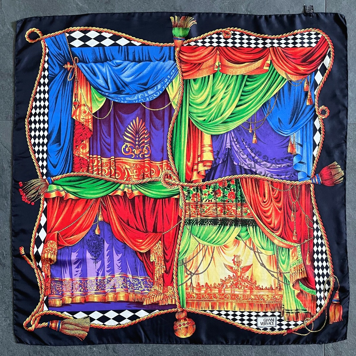 GIANNI VERSACE silk scarf I Sipari / Theater Drapes print size 34
