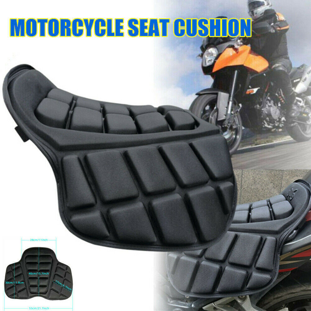 3D Motorcycle Seat Pad Comfort Gel Cushion Air Pillow Cover