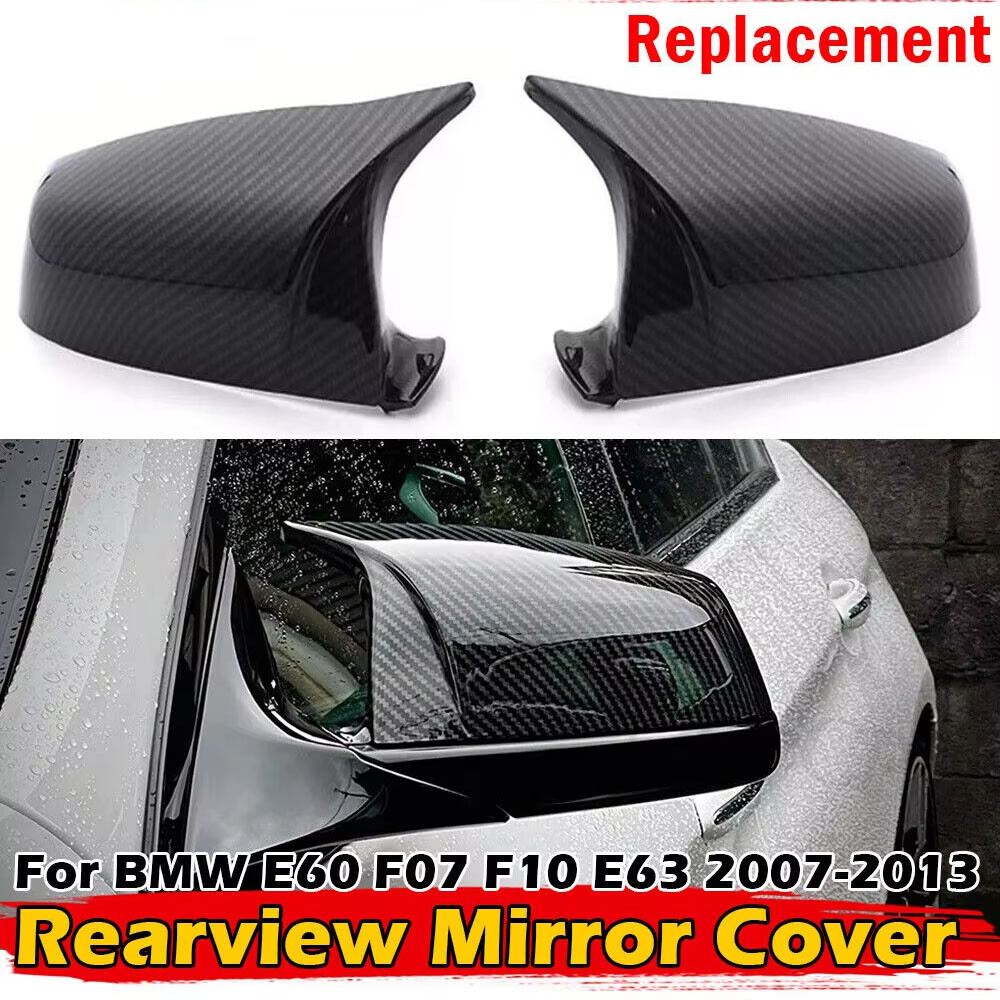 For BMW 5 6 7 Series F07 F10 F11 F13 2x Rearview Side Mirror Cover Wing Cap Trim