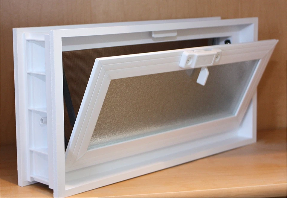 Glass Block Vent - 16X8 Vinyl Hopper Vent - Image 3 of 4