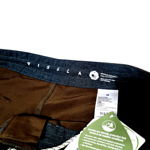 Vissla Boardshorts Utopia Men Size 38 17.5" Brown White Drawstring NWT - Picture 12 of 24