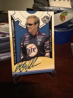 RUSTY WALLACE MINT NASCAR ON CARD AUTO RARE 2002 WHEELS AUTHENTIC AUTOGRAPH
