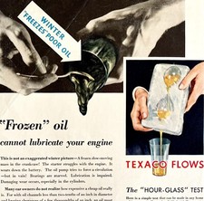 Texaco Gasoline 1931 Advertisement Lithograph Hourglass Frozen Oil 1 DWCC5