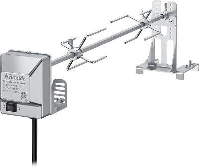 TURBRO Stainless Steel Rotisserie Kit for Most Gas Grills, 4W Electric Motor