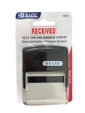 Bazic Self Ink Rubber Stamp RECEIVED Red Ink 6302 Impression Area 1.41" / 0.47"