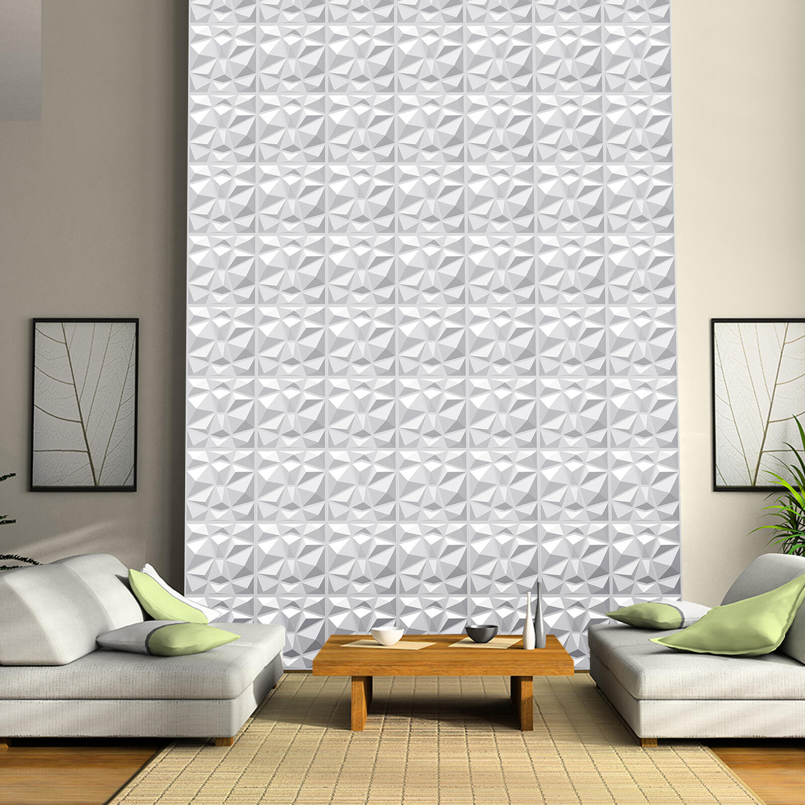 Decorative 3D PVC Wall Panels Diamond Design Waterproof Fireproof ...
