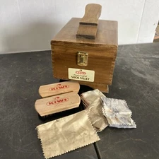KIWI Hand Crafted Shoe Valet - Wooden Shoe Polishing Shine Box With Brushes