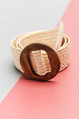 Wooden Buckle Rattan Belt - Afbeelding 3 van 5