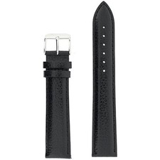 Watch Band Mens Long Genuine Leather Black LEA1680