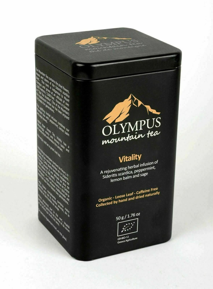 Vitality OLYMPUS Mountain Tea. Organic Tea Herb Mix of: Greek Mountain Tea (Side