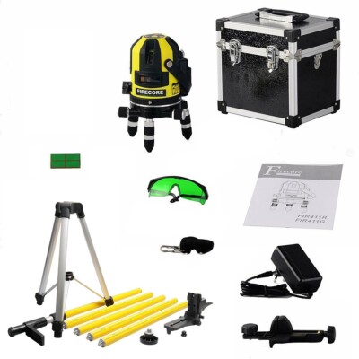 Firecore FIR411G Selbstnivellierender 5-Linien-Laser Mit Teleskopstange LP36