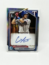 Quincy Scott 2024 Bowman Chrome 1st Auto Refractor /499 Rangers