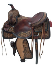 Western Handmade Barrel Racing Wooden Tree Tooled Carved 10-18 Inches