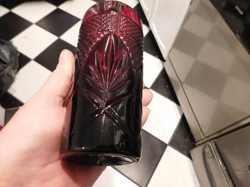 SET OF 6 RUBY RED LUMINARC CRISTAL D'ARQUES DURAND 6" TALL TUMBLERS MINT!! - Picture 11 of 16