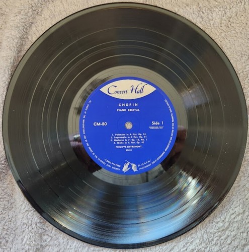 Chopin Piano Recital by Philippe Entremont 1962 England 10" Concert Hall Records - Picture 2 of 4