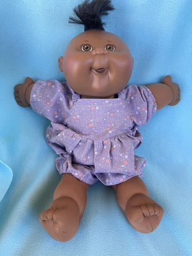 2004 Play Along Cabbage Patch Kid Newborn Girl Doll African American AA purple