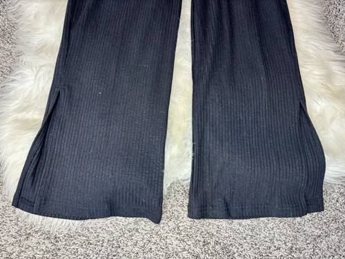 Converse Pants Girls 12-13Year Black Stretch Ribbed Drawstring Waist Ankle Slit - Picture 4 of 7