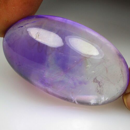 107.88 CT Natural Indian Amethyst Rutile Quartz Beautiful Oval Cab - 2890 - Picture 1 of 2