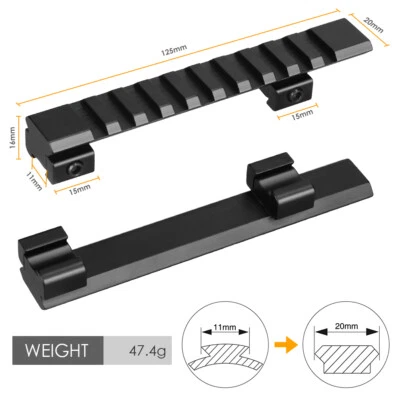 MARKENLOS Neu 11mm Schwalbenschwanz auf 20mm Picatinny Mount Adapter Zielfernrohr Basis
