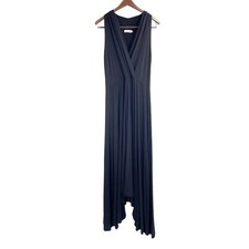 Calvin Klein V-Neck Faux Wrap Flowy Sharkbite Hem Sleeveless Dress Womens Size 6