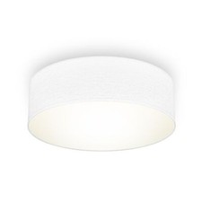Deckenleuchte Stoff weiß Textilschirm E27 Deckenlampe Wohnzimmer Schlafzimmer
