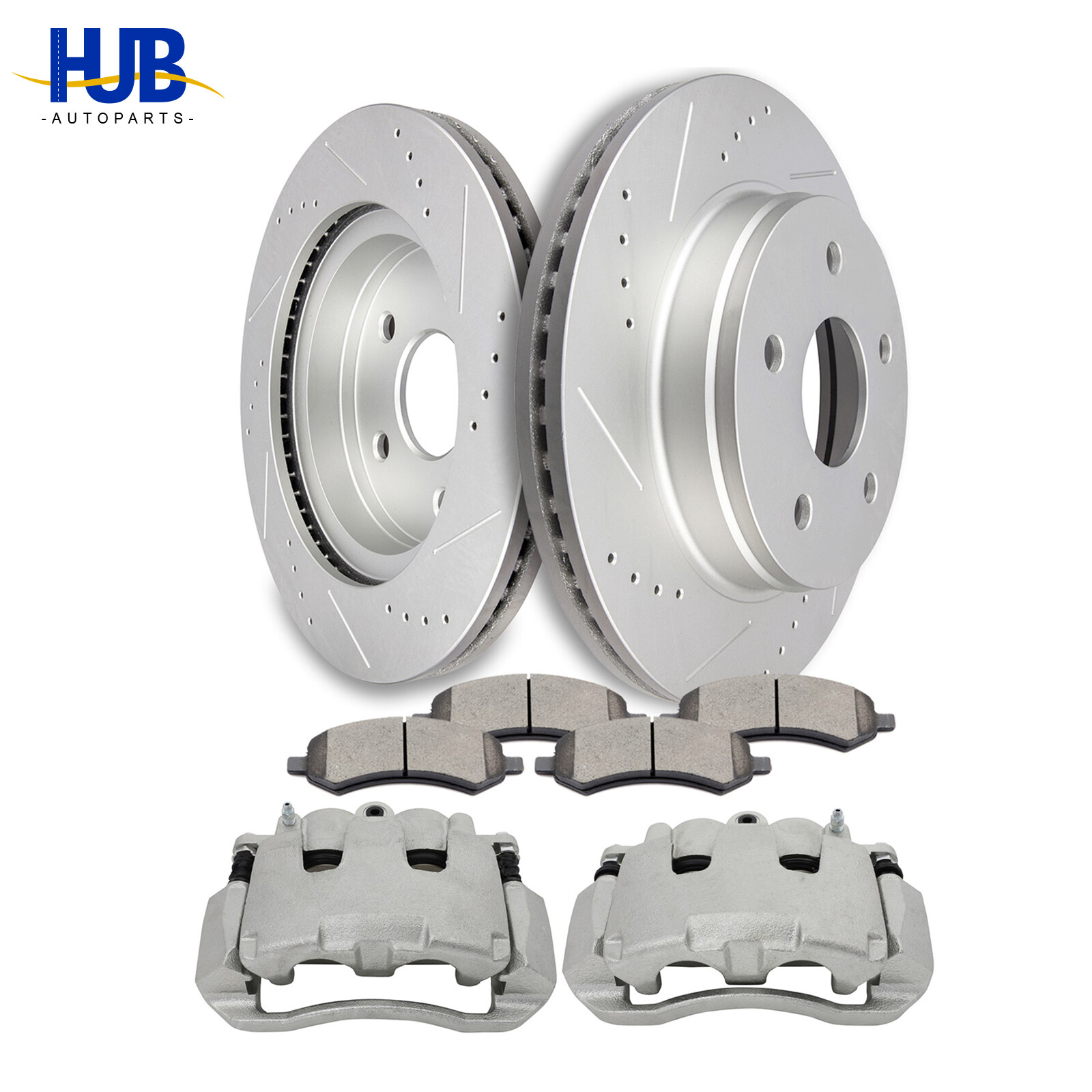 2009-2010 Dodge Ram 1500 Front Brake Kit - 2 Calipers Rotors & 4 Ceramic Pads  