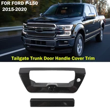 Carbon Fiber Tailgate Trunk Door Handle Cover Trim For Ford F150 F-150 2015-2017