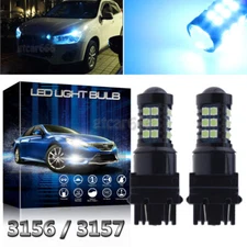 2 3030SMD 8K Ice Blue 3157 4114 4157 LED DRL Driving Daytime Running Light Bulbs
