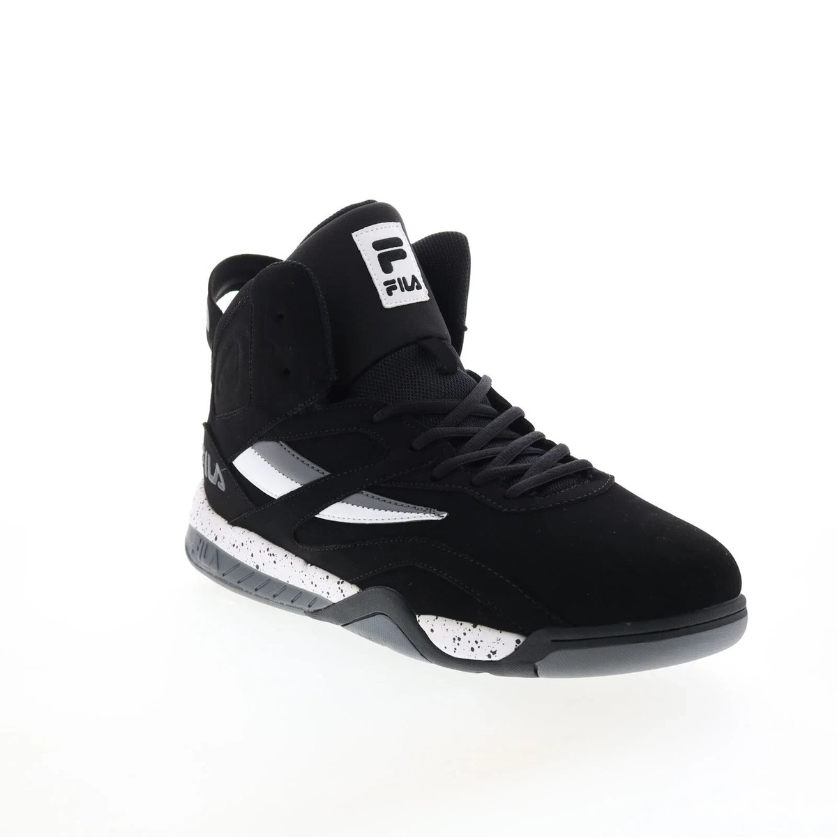 FILA DEREVERSE MID SUEDE LACE-UP ATHLETIC SNEAKERS MEN SHOES BLACK