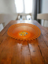 Vintage 1960s Italian “Per Alimenti” Fruit / Bread Bowl – Orange Floral – 30 cm