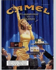 2003 Vtg Print Ad Camel Cigarettes Sexy Cartoon Girl Yellow Dress Pin Up Art