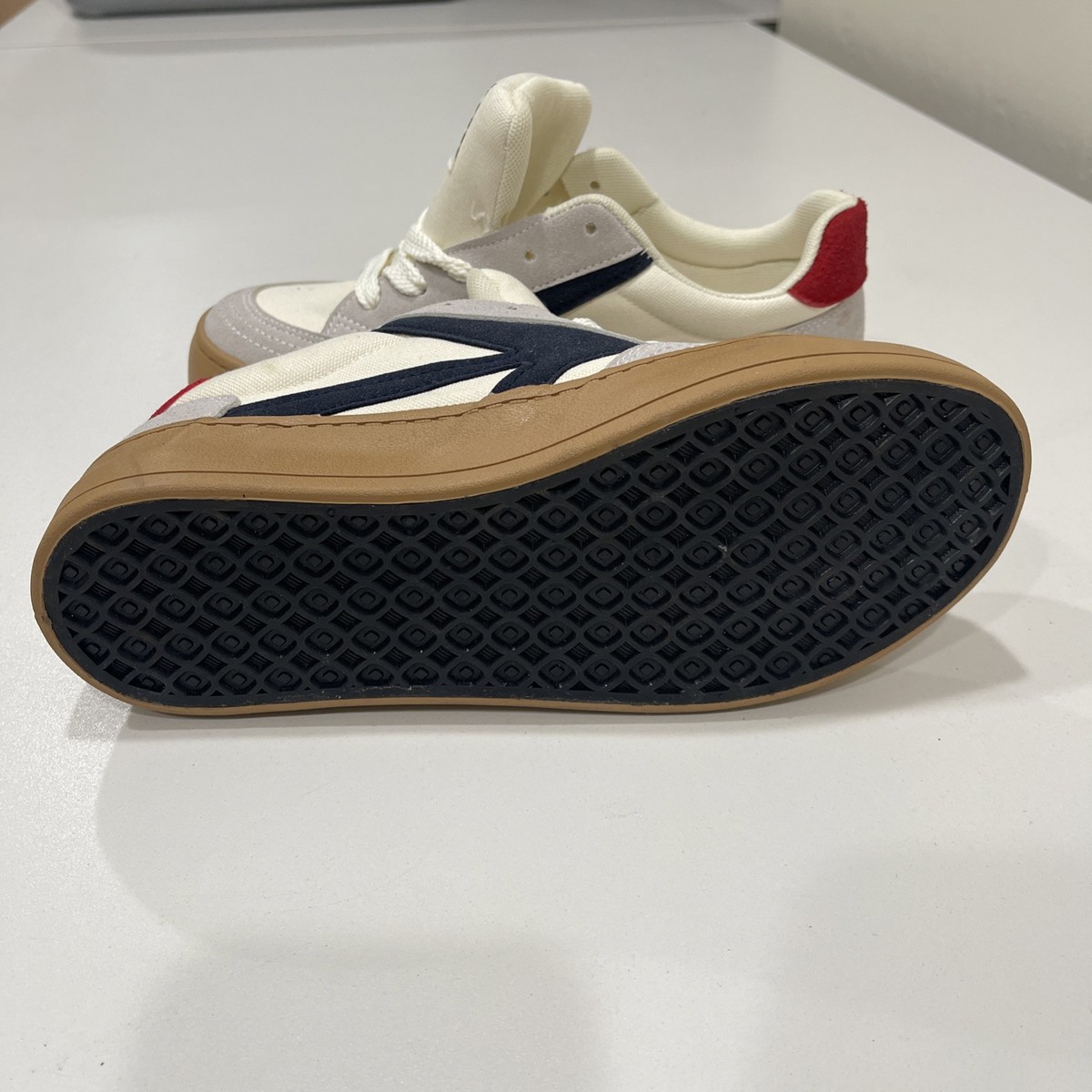 とてむ Temu Breathable Canvas Low-Top Sneakers Beige Blue 40 | eBay