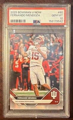 Fernando Mendoza Rookie Las Vegas Raiders 2025 Bowman U Now Heisman #60 PSA 10