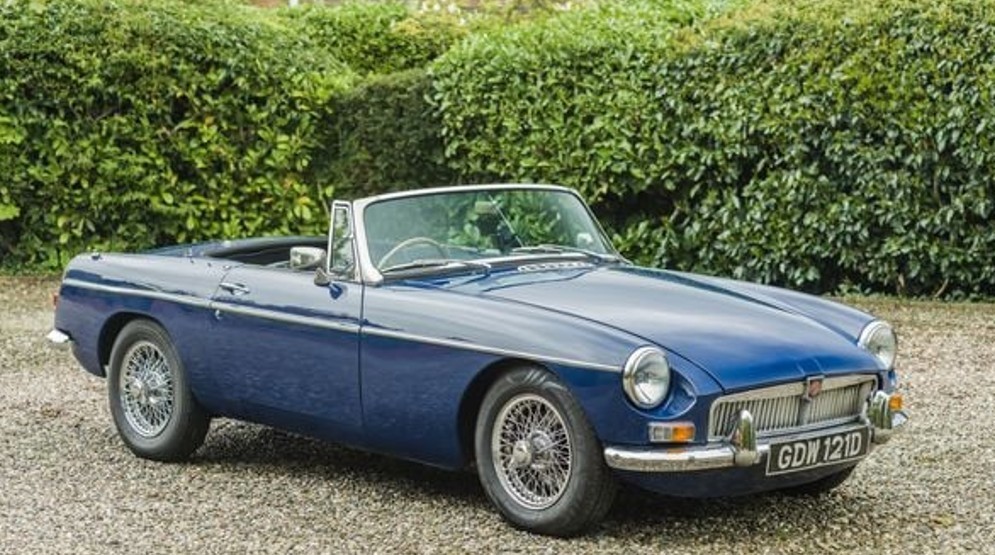 1966 MGB Roadster Mineral Blue Wire Wheels Overdrive