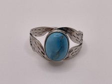 Sterling Silver Turquoise Ring Size 8 Artisan Southwestern Style CA 925